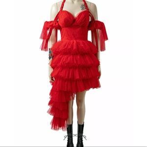Harley Quinn Suicide Squad Cosplay Red Dress (lining cut)